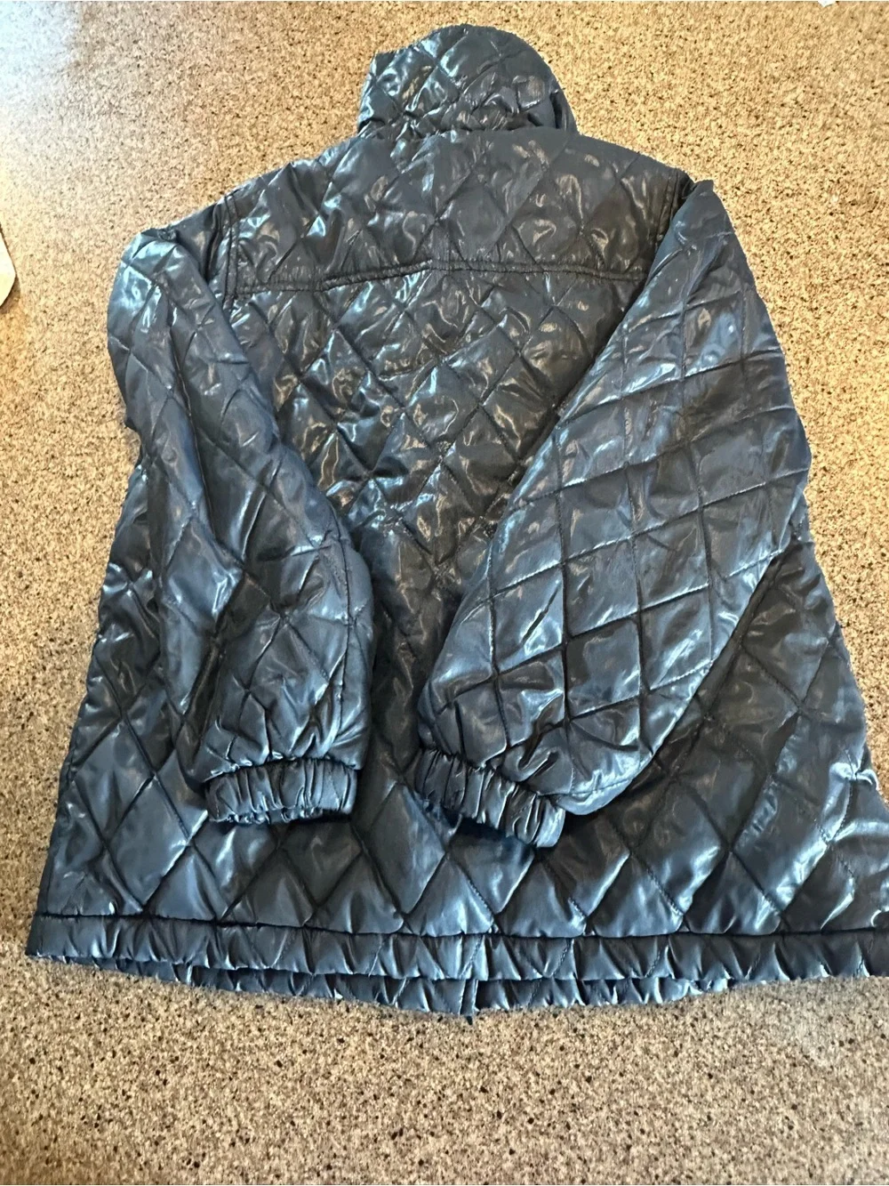 The Children's Place Black Quilted Jacket with Light Blue Lining